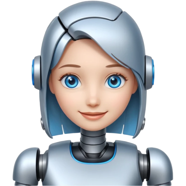 robotic smiling girl emoji