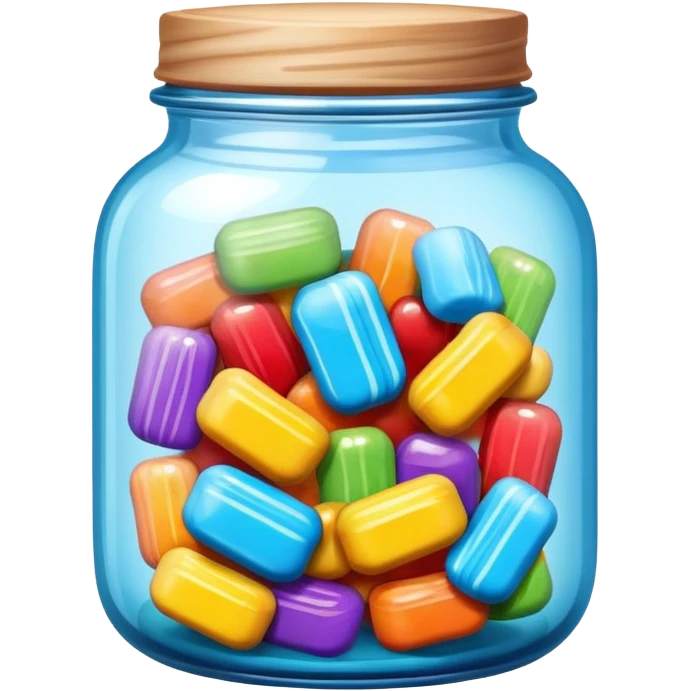 blue jar with candy emoji
