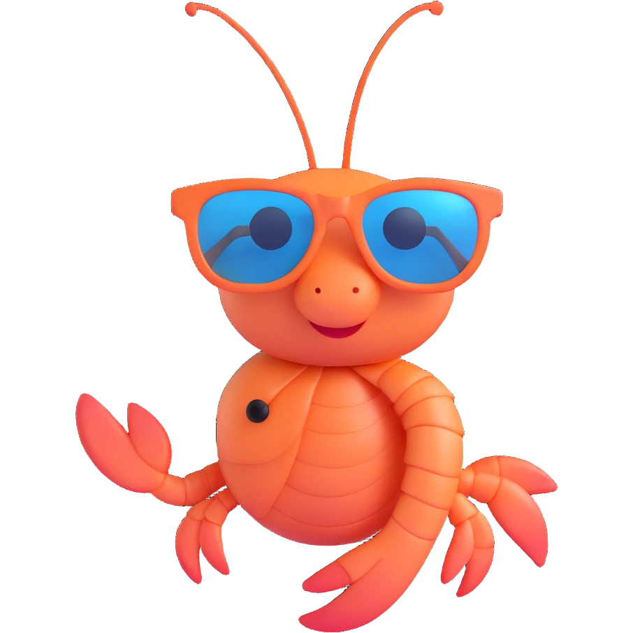 shrimp with sunglasses emoji