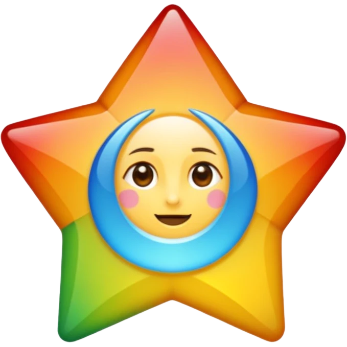 Une étoile de toutes les couleurs avec marqué à l’intérieur *Lia* ￼ emoji