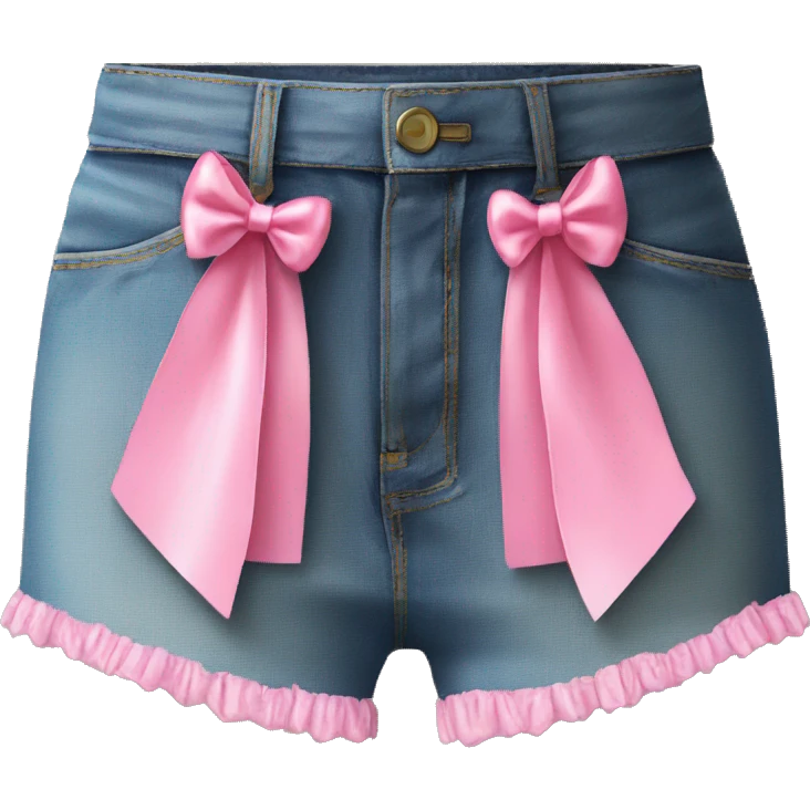 jorts with pink bows on pockets emoji