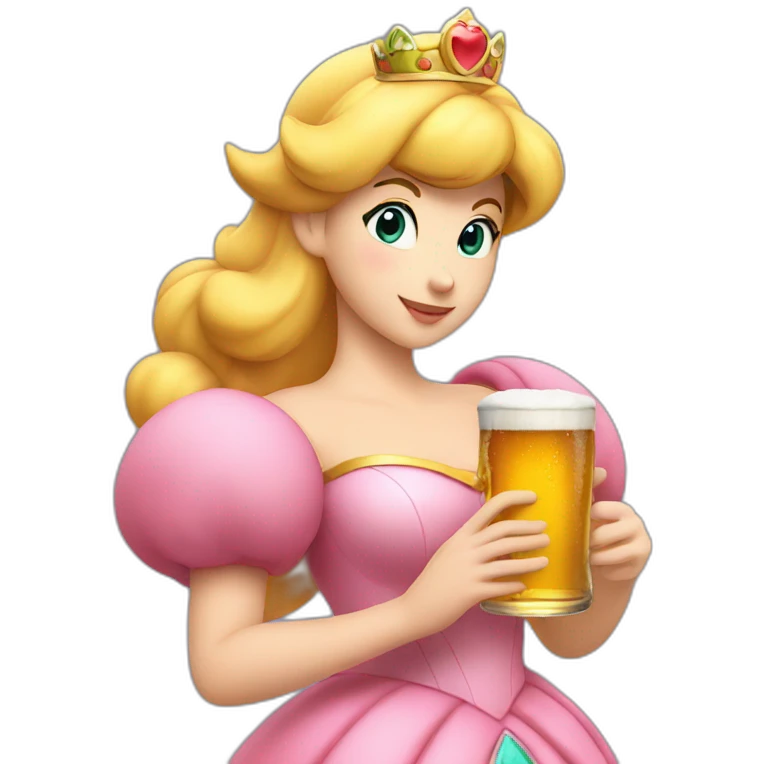 princess peach holding a beer emoji
