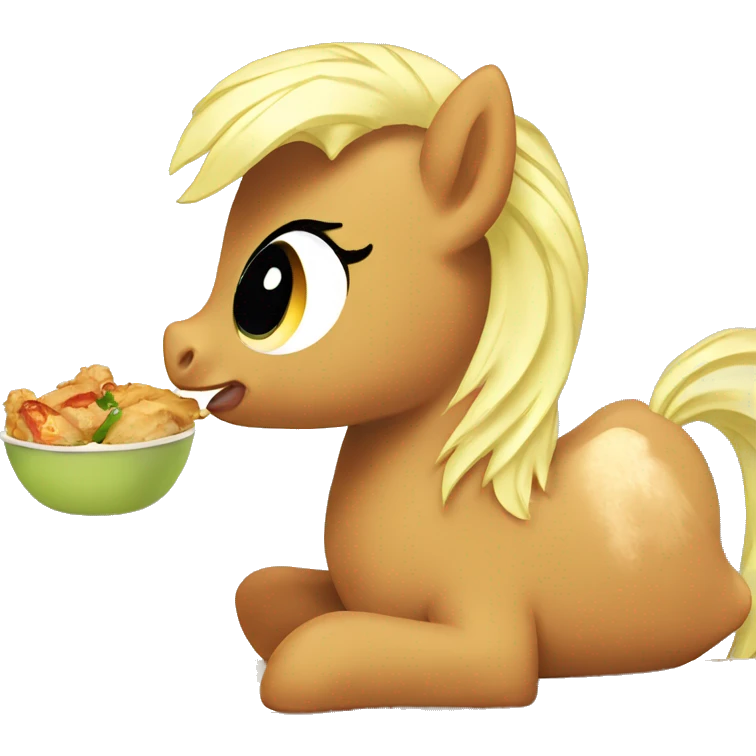 My little pony eating chicken  emoji