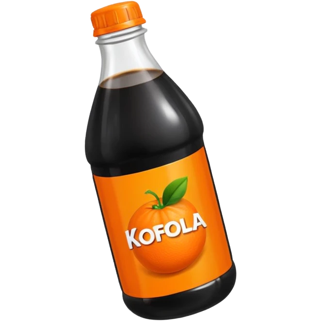 Czech Kofola black and orange in a plastic bottle black liquid emoji