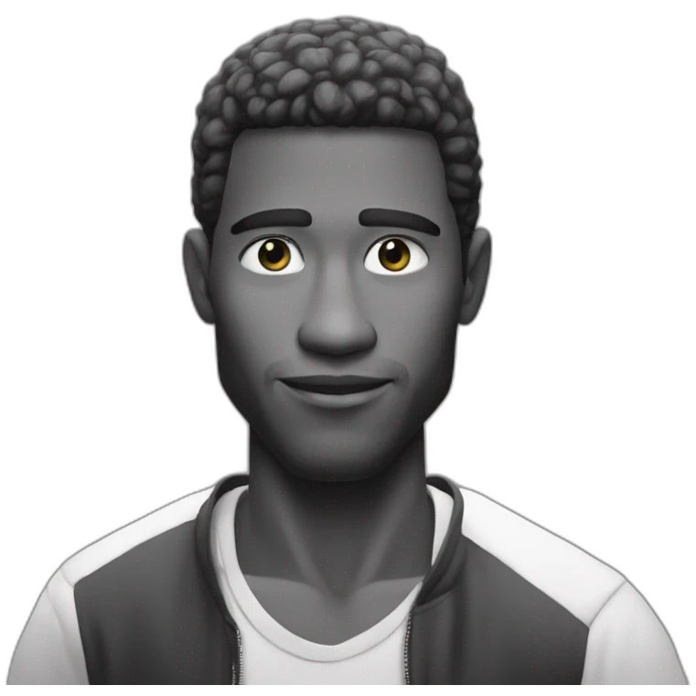 realistic giga chad meme black and white emoji