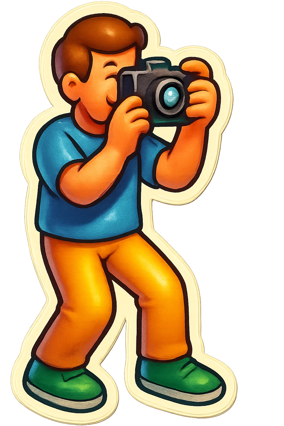 man taking a photo, simple background emoji
