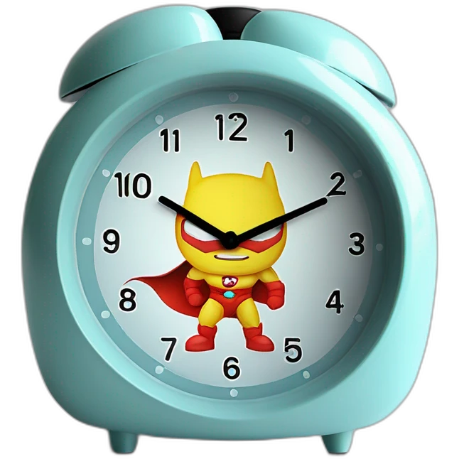 Funny superheroes modern alarm clock for kids emoji