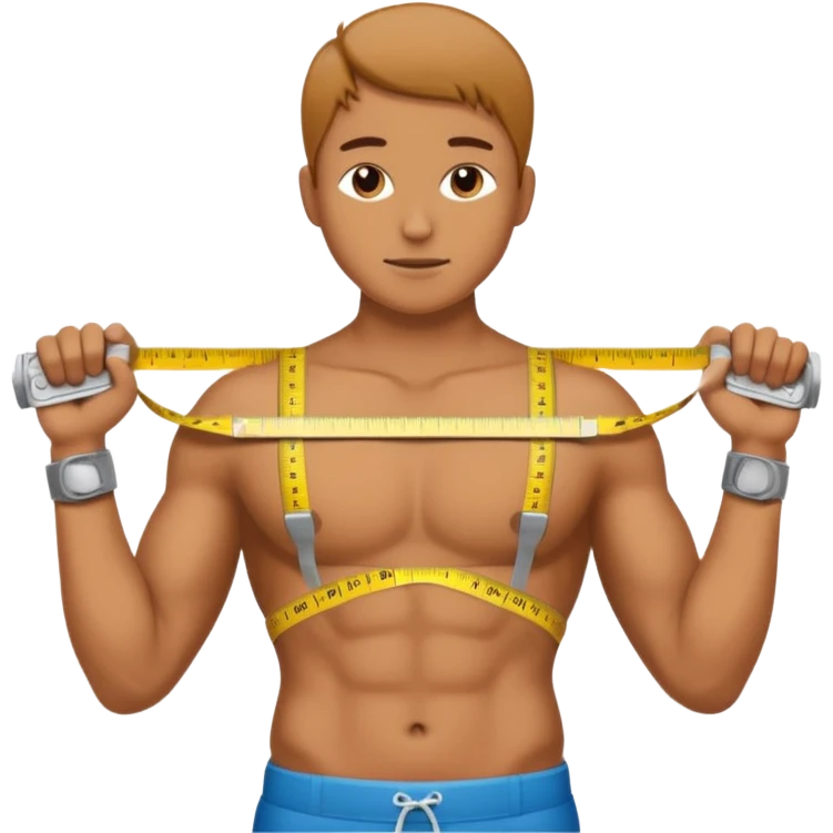 measuring tape wrapped around a figure emoji