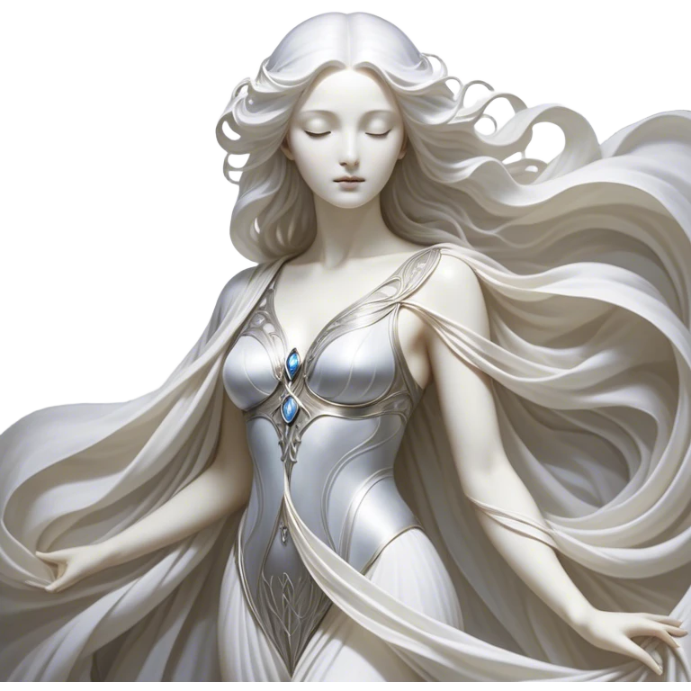 Regal and mysterious, with a flowing, sheet-like form draped in silvery-white hues, softly billowing as if caught in an unseen breeze, eye holes glowing with deep, thoughtful wisdom, simplified yet sophisticated, highly detailed, with a soft spectral radiance, high shine, exuding quiet authority, with a glowing outline that captures the essence of an ancient, noble spirit drifting through time! emoji