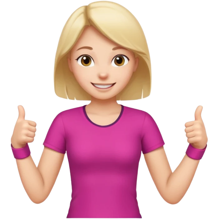 готова бігти, руки в боки, дівчинка, показує палець вгору emoji