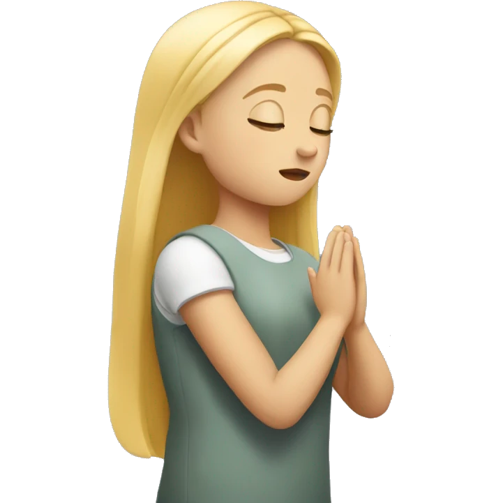Blonde girl praying emoji