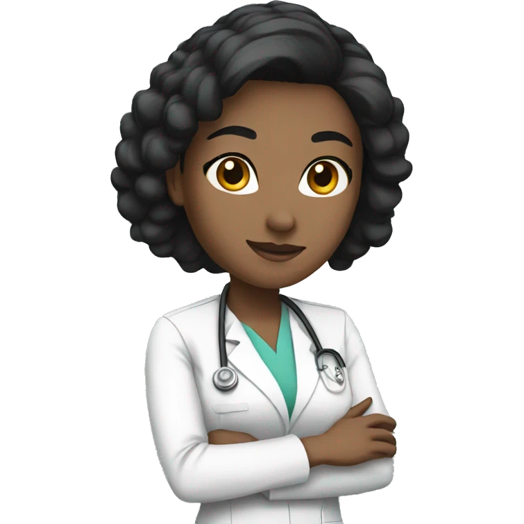 white nurse with black hair emoji