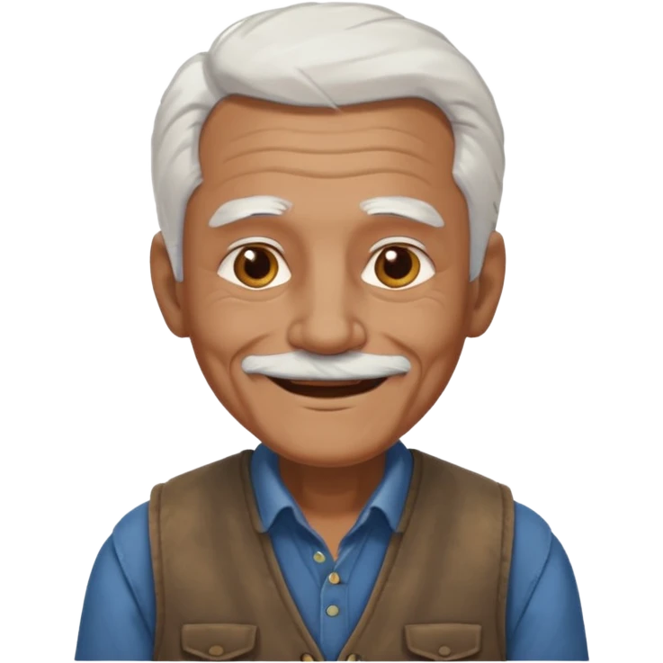 white hair old man brown suşt emoji