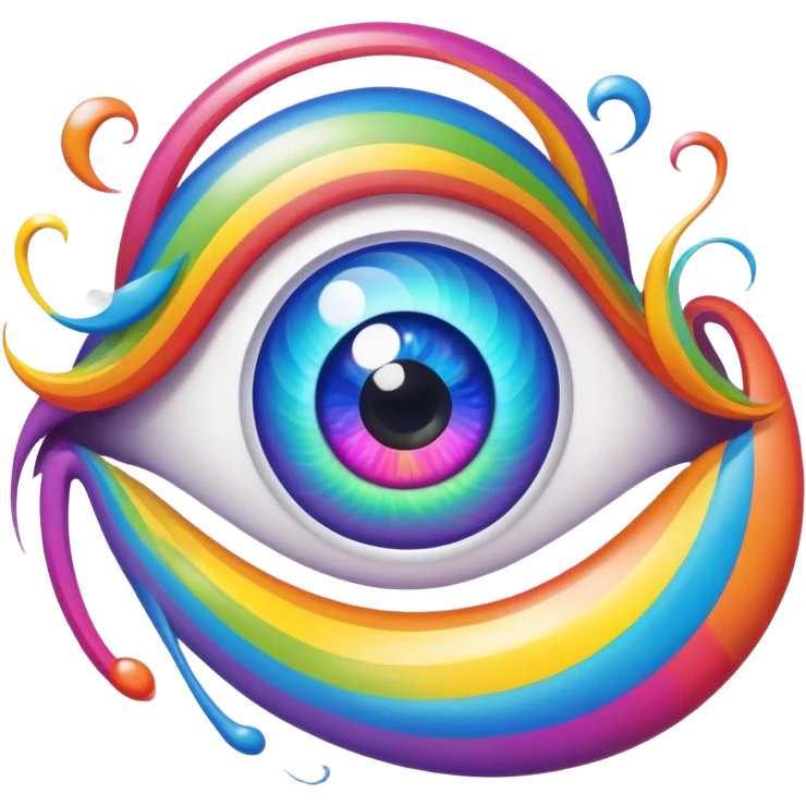 trippy rainbow eyes emoji