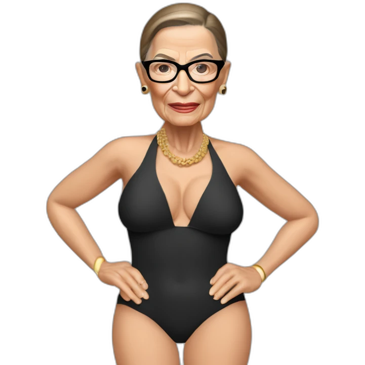 sexy ruth bader ginsburg wearing only a bikini bottoms (full body, ios17) emoji