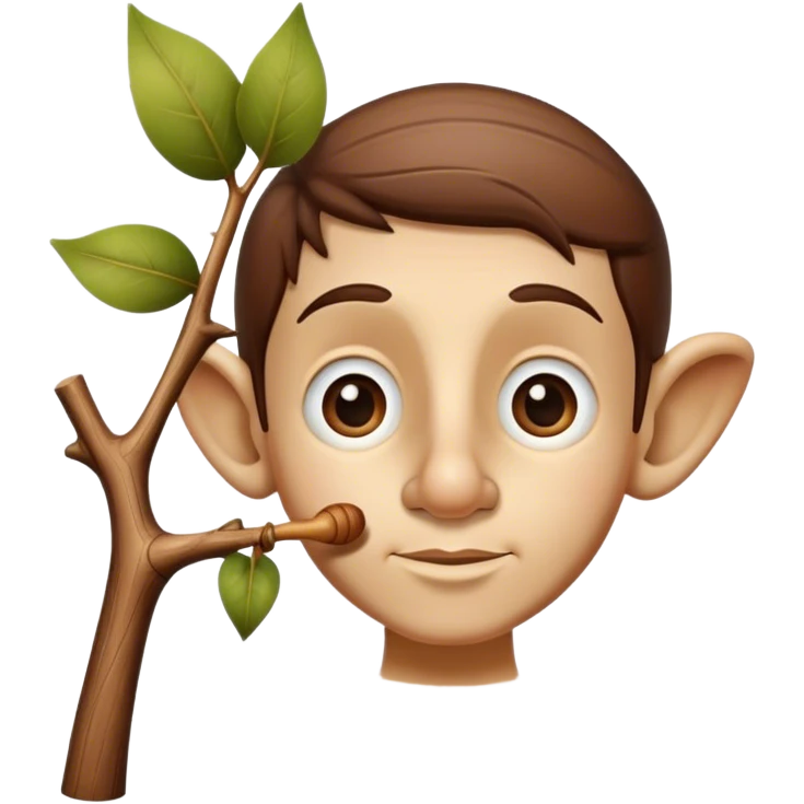 Pinnochio with a branch nose  emoji