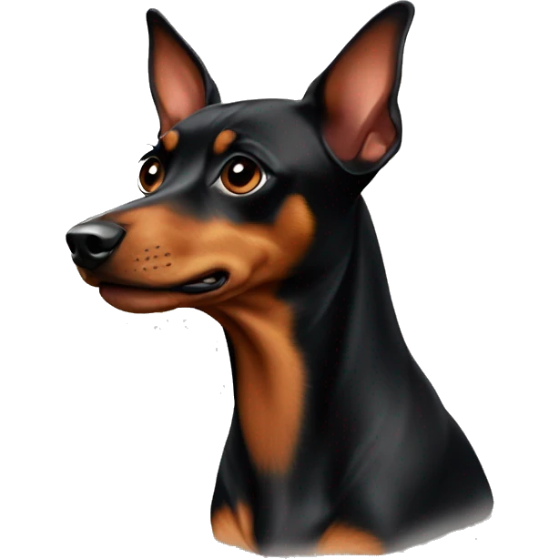 Black and rust Pinscher emoji