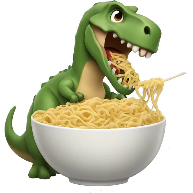 dinosaur eating noodles  emoji