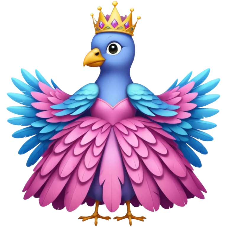 بک گنجشک لباس پرنسسی پوشیده emoji