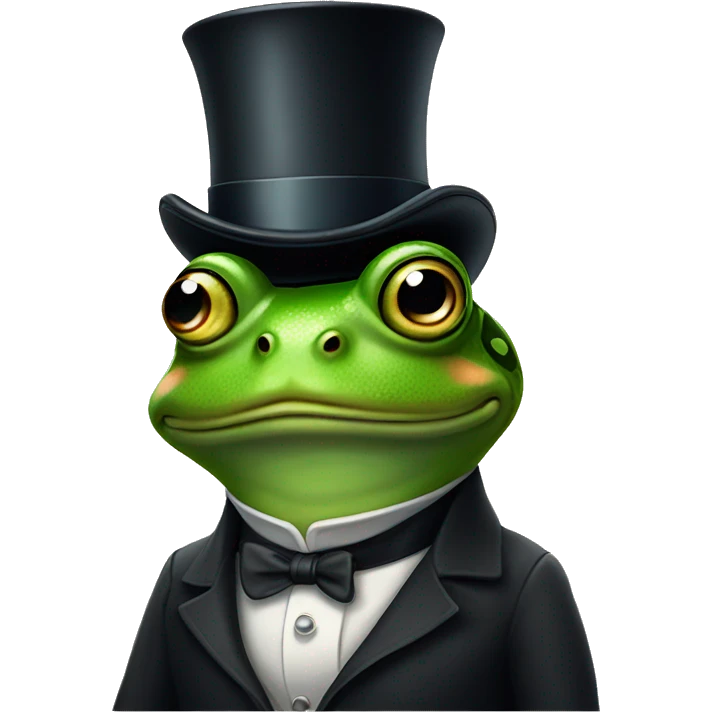 Frog wearing a top hat and monocle emoji