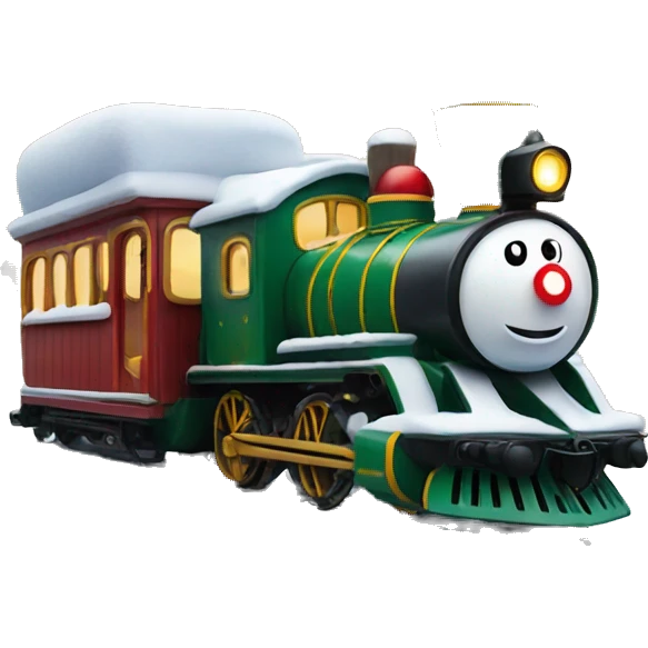 Christmas train covered in snow  emoji