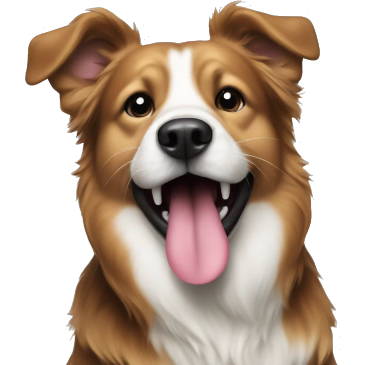 playful dog with tongue out black emoji