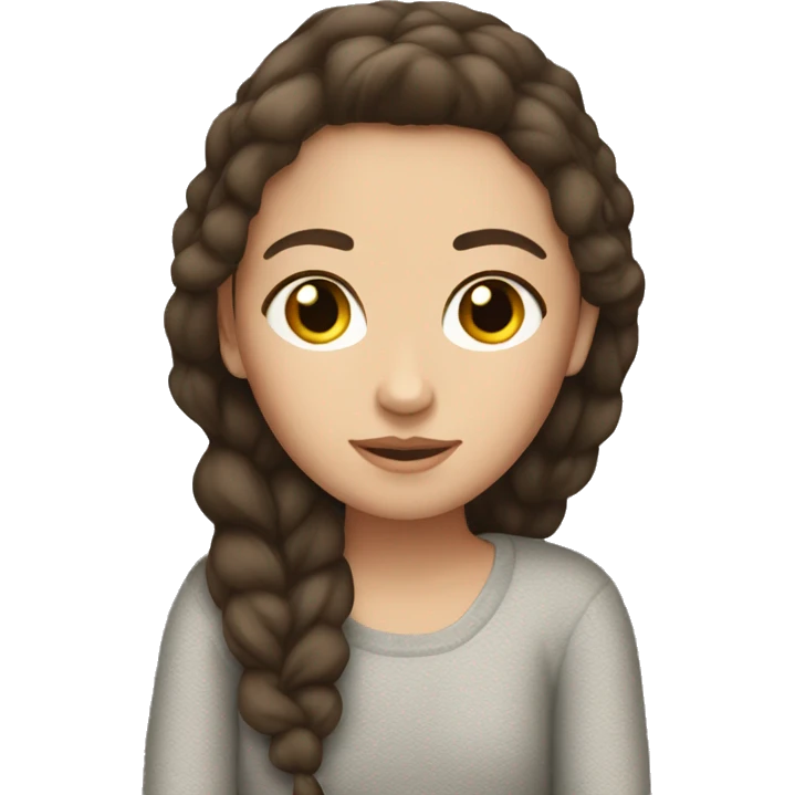 brunette white girl being cozy emoji