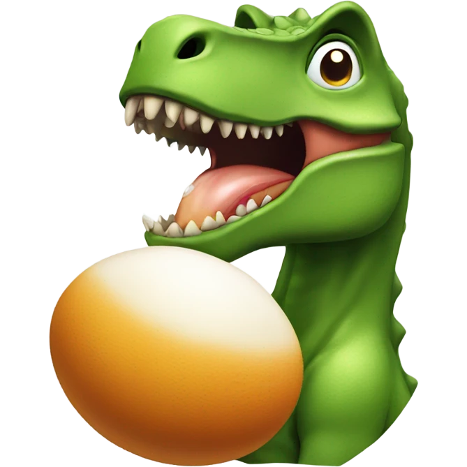 dinosaur eating eggs emoji