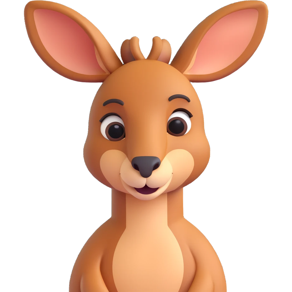 kangaroo touching its head with a doubtful face emoji