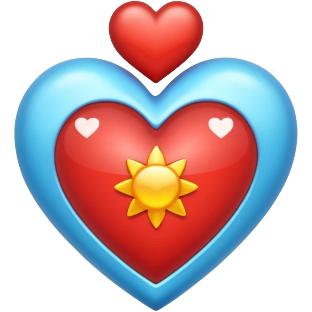 corazon celeste con destellos emoji