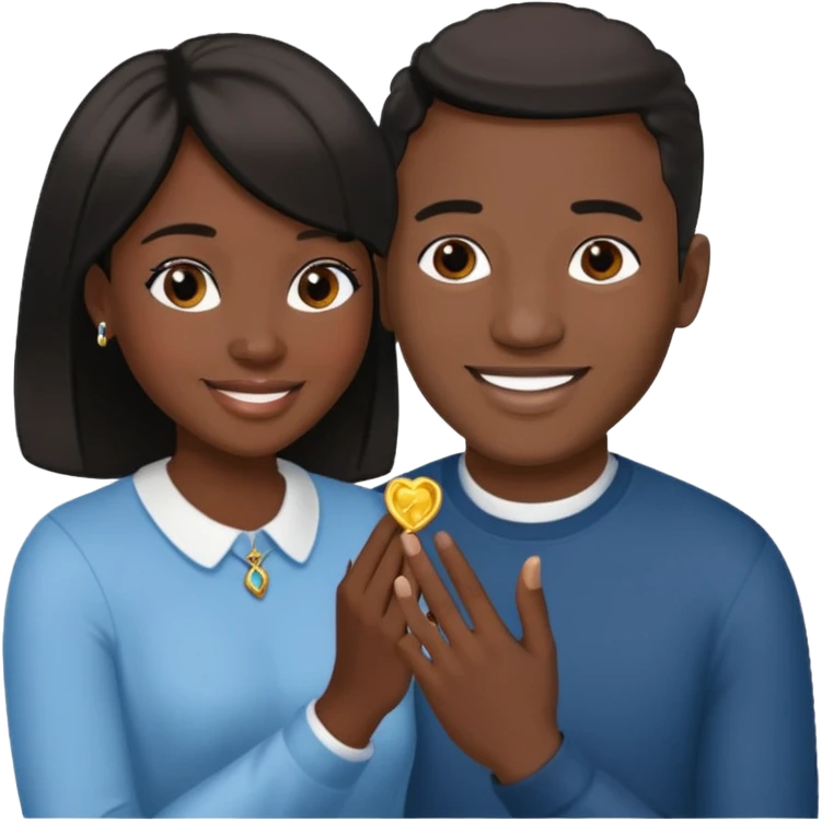 George Floyd make a proposal to a thin pale black haired girl emoji