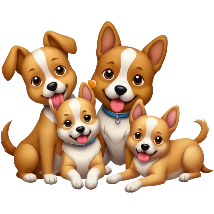 A dog playing with other ￼dog  emoji
