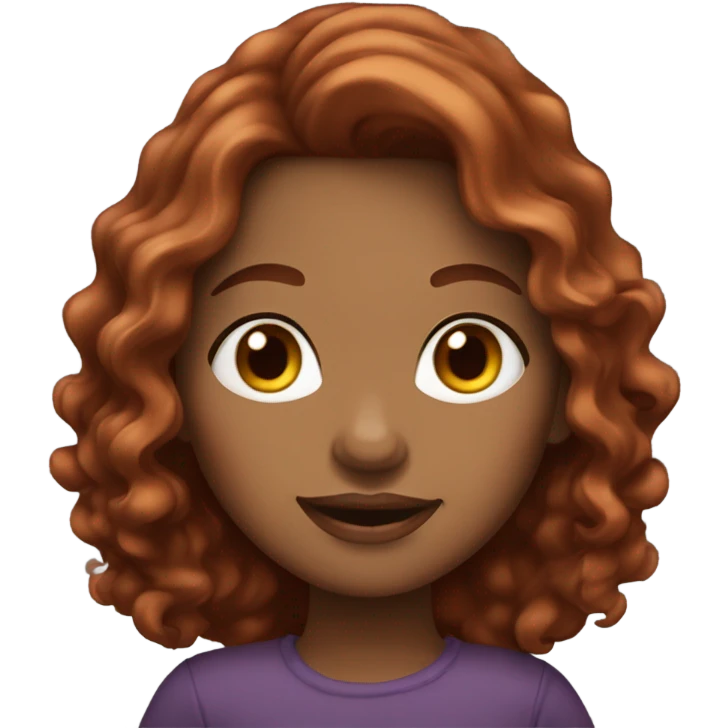 carmel skin girl with wavy dark red hair  emoji