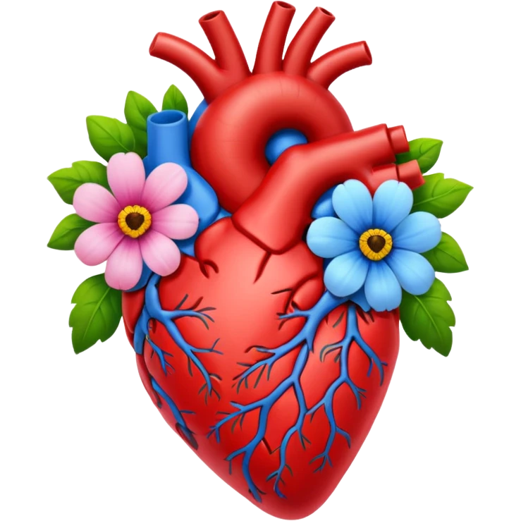Anatomical hart with flowers emoji