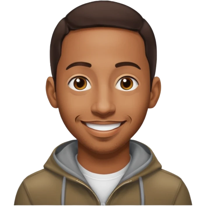 Ludacris with dark brown hair emoji