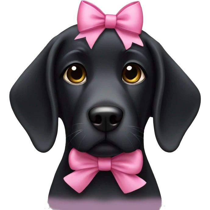 Black Labrador With pink bow  emoji