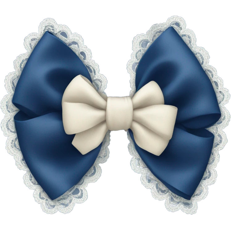 navi blue bow with lace emoji