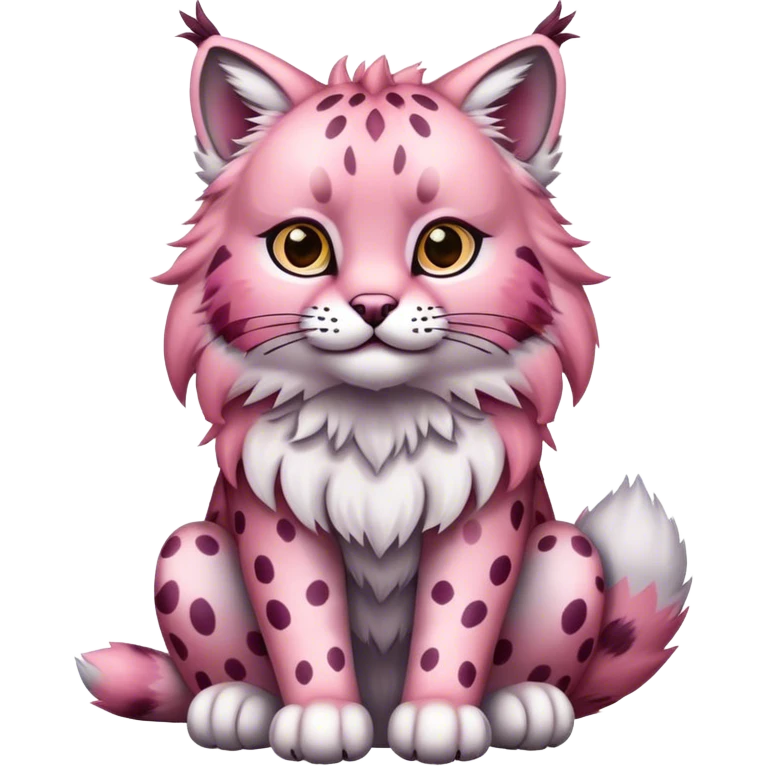 A pink lynx emoji