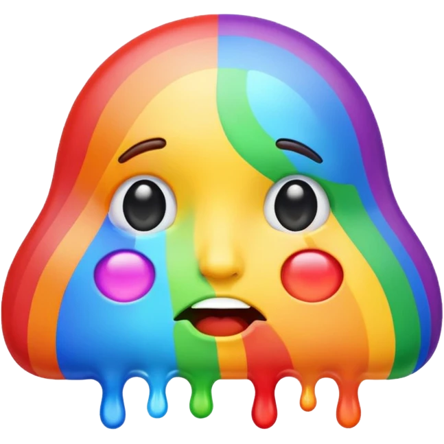 Rainbow melting face emoji