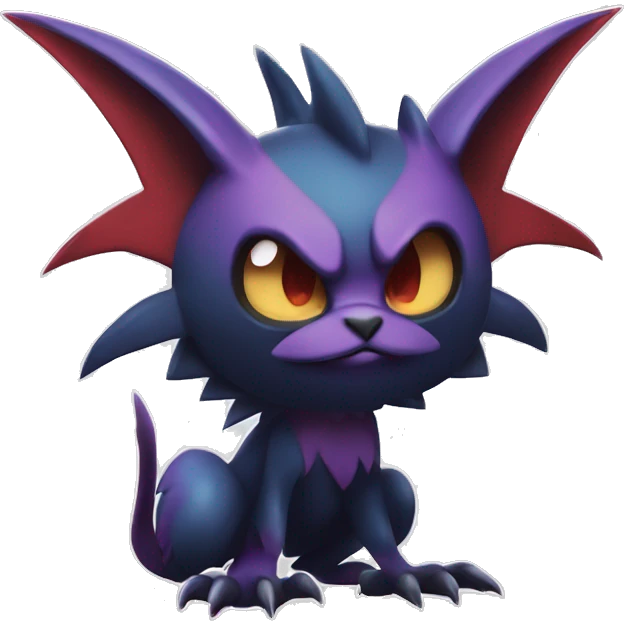 Edgy Cool Kawaii Litten-Noivern-Noibat-Absol-Pokémon Full Body emoji