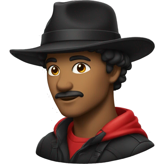Chapéu preto e vermelho  emoji