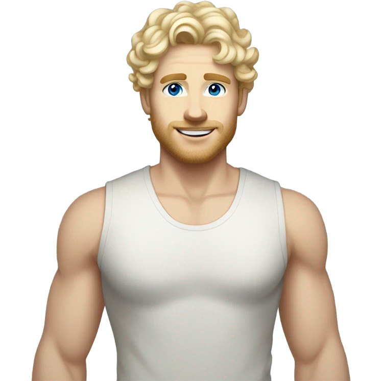 full body light curl blonde 30yo man blue eyed pale skin emoji