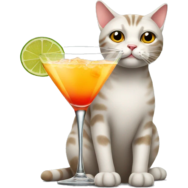 Cat with a cocktail emoji