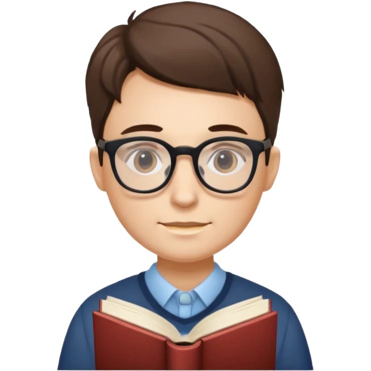 statistical avatar that make inferences with glasses and book emoji