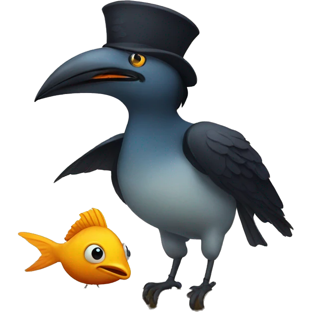 fish with crow emoji