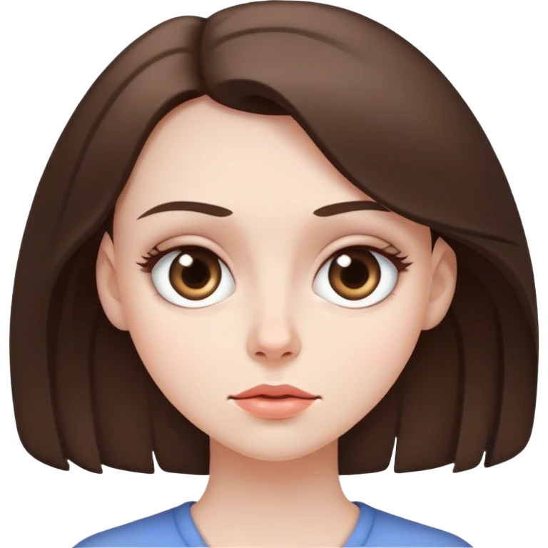pale brunette rolling her eyes emoji