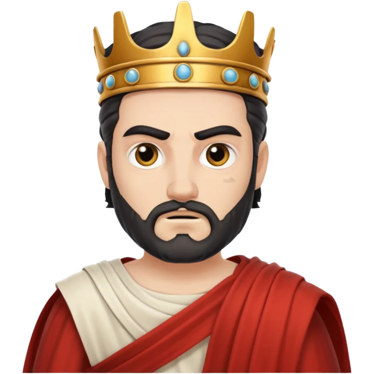 evil ancient greek king with toga ugly emoji