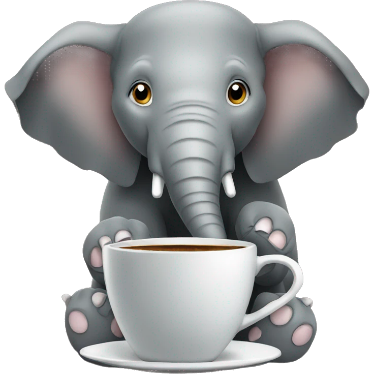 elephant Drinking coffee emoji