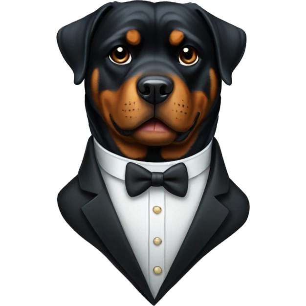 Rottweiler in a tux  emoji