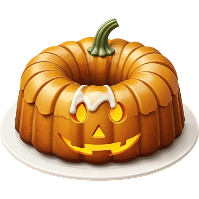 Bundt cake with pumpkin in the middle  emoji